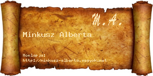 Minkusz Alberta névjegykártya